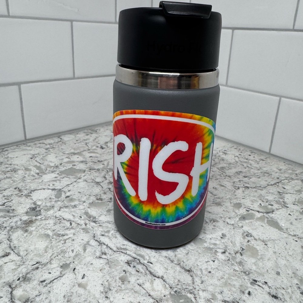 Gray Tumbler with Tie-Dye Design